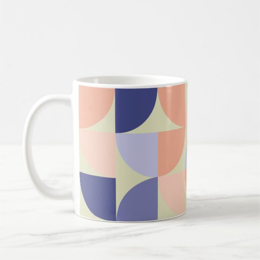 Geometrische grafische Gestaltungsformen | Lila un Kaffeetasse (Links)