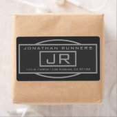 Geometrische Grau- und Dunkelgrau-Rücksendeadresse (Insitu)