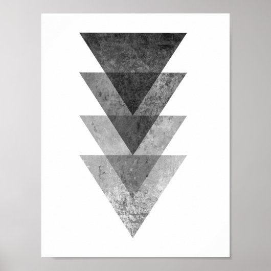 Geometrische graue Dreiecke Poster (Vorne)