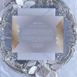 Geometrische graue Goldfolie Hochzeitskarte RSVP Karte