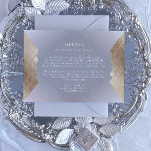 Geometrische graue Goldfolie Hochzeitskarte RSVP Karte