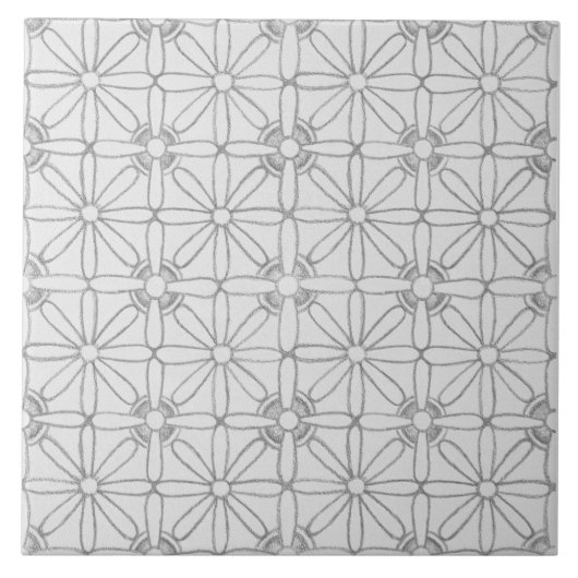 Geometrische graue Muster Fliese (Vorderseite)