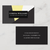 Geometrische graugelbe schwarze Farbblöcke Visitenkarte (Vorne/Hinten)