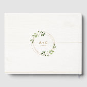 Geometrische Greenerie des Brautparty Wedding Gold Gästebuch (Rückseite)