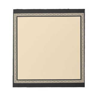 Geometrische Grenze zwischen Beige und Schwarz Notizblock