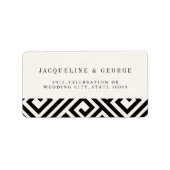 Geometrische griechische klassische schicke Hochze Adressaufkleber (Vorne)