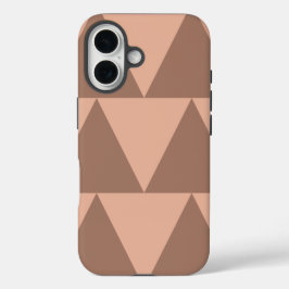 Geometrische große Dreiecke Mocha Mousse Dusty Pin iPhone 16 Hülle