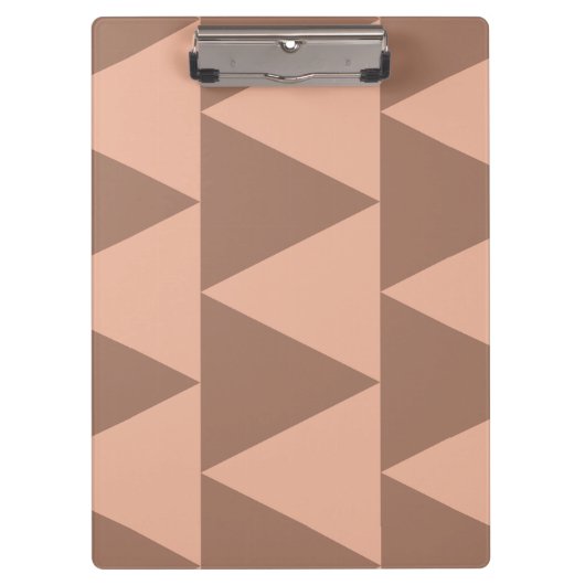 Geometrische große Dreiecke Mocha Mousse Dusty Pin Klemmbrett (Vorderseite)