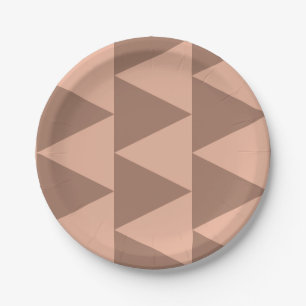 Geometrische große Dreiecke Mocha Mousse Dusty Pin Pappteller