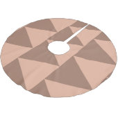 Geometrische große Dreiecke Mocha Mousse Dusty Pin Polyester Weihnachtsbaumdecke (Schrägansicht)