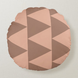 Geometrische große Dreiecke Mocha Mousse Dusty Pin Rundes Kissen