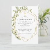 Geometrische Grünbestätigung Einladung (Stehend Vorderseite)