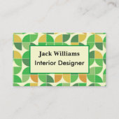 Geometrische, grüne Blumenmuster aus der Mitte des Visitenkarte (Vorderseite)
