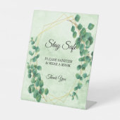 Geometrische Grüne Eukalyptus-Blätter Sicherheit Sockelschild (Vorderseite)