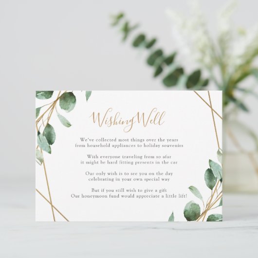 Geometrische Grüne Eukalyptus wünschenswert Begleitkarte (Stehend Vorderseite)