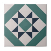 Geometrische grüne Fliesenboden-Inspiration Fliese (Vorderseite)