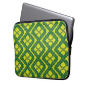 Geometrische Grüne Garland-Quadrate Laptopschutzhülle (Vorderseite Links)