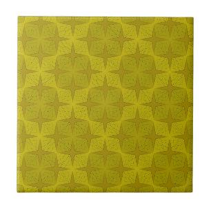 Geometrische grüne Oliven Art Deco Fliese