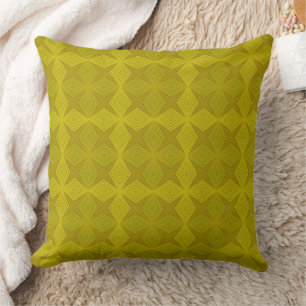 Geometrische grüne Oliven Art Deco Kissen