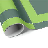 Geometrische grüne Quadrate Geschenkpapier (Rolleneckpunkt)