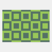 Geometrische grüne Quadrate Geschenkpapier Set (Vorderseite)