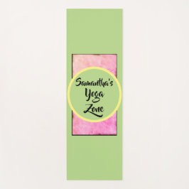 Geometrische grüne Rosa Wasserfarbe Yogamatte