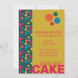 Geometrische grüne und gelbe Kreispunkte Einladung