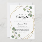 Geometrische Grünfolien Feiern Party Einladung (Vorderseite)