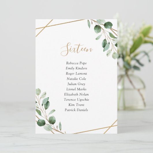 Geometrische Grünpflanzen für Hochzeitstische Einladung (Stehend Vorderseite)