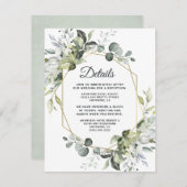 Geometrische Grünpflanzen Moderne Gold Sukkulente Begleitkarte (Vorne/Hinten)