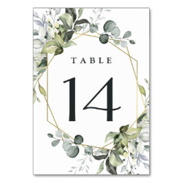 Geometrische Grünpflanzen Moderne Gold Sukkulente  Tischnummer