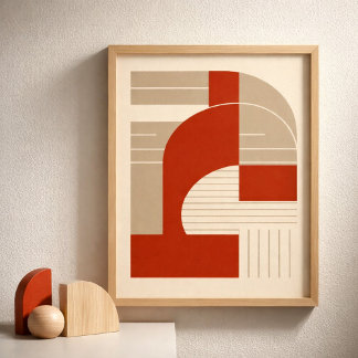 Geometrische Harmonie in minimalistischen Formen Poster