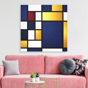 Geometrische Harmonie – Midnight Luxury Canvas Pri Leinwanddruck