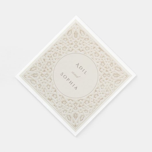 Geometrische Harmonie Personalisierte Hochzeit Nap Serviette (Ecke)