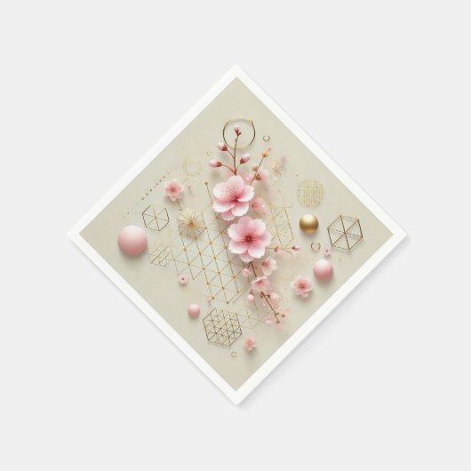 Geometrische Harmonie Sakura Serviette (Ecke)