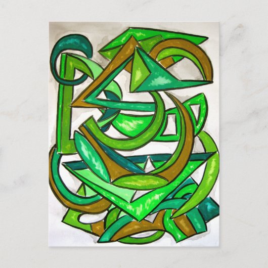 Geometrische Hausaufgaben - Abstrakte Art Postkart Postkarte (Vorderseite)