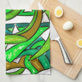 Geometrische Hausaufgaben - Abstrakte Kunst Geschirrtuch (Viertel Falte)