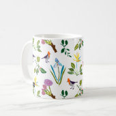 Geometrische hawaiische mit BlumenBlumen/Vögel Kaffeetasse (Vorderseite Links)