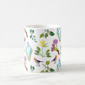 Geometrische hawaiische mit BlumenBlumen/Vögel Kaffeetasse (Mittel)