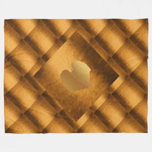 Geometrische Herbst-Cooper-Blätter Fleecedecke (Vorderseite (Horizontal))