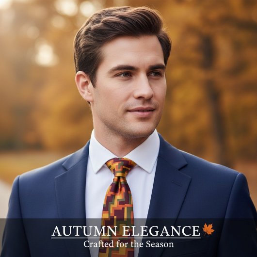 Geometrische Herbstfarben Abstraktes Muster Herbst Krawatte
