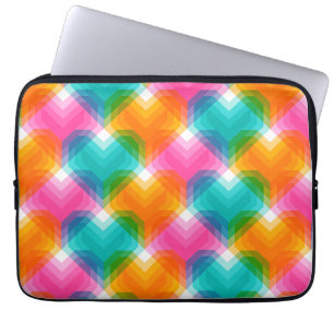 Geometrische Herzen in psychedelischen Farben (1) Laptopschutzhülle
