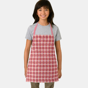 Geometrische Herzen und Blumen Rosa Pink Kinder Schürze