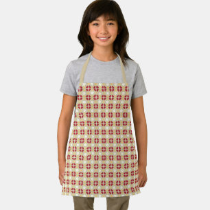 Geometrische Herzen und Blumen Tan Kinder Schürze