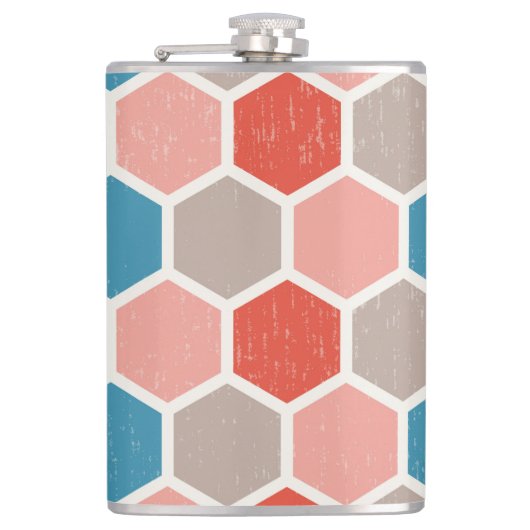 Geometrische Hexagon-Formen Flachmann (Vorderseite)