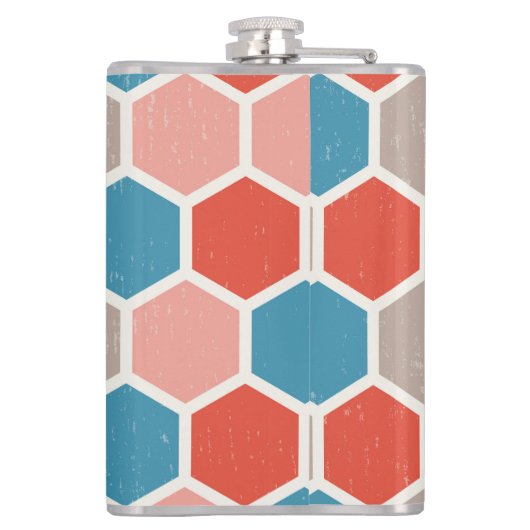 Geometrische Hexagon-Formen Flachmann (Rückseite)