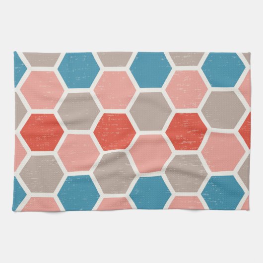 Geometrische Hexagon-Formen Geschirrtuch (Horizontal)