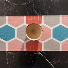 Geometrische Hexagon-Formen Kurzer Tischläufer