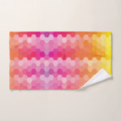 Geometrische Hexagon-Formen rosa gelb Badhandtuch Set (Handtuch)