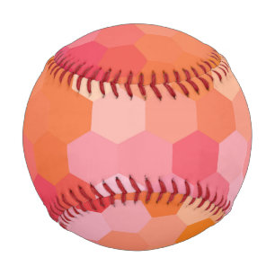 Geometrische Hexagon-Formen rosa gelb Baseball